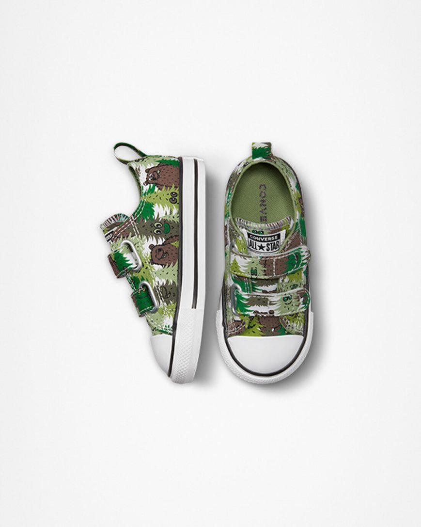 Tenisky Nizke Converse Chuck Taylor All Star Easy-On Forest Camo Dievcenske Biele Zelene | SK 5FJGZ3